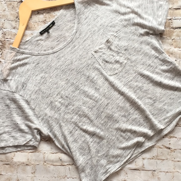 rag & bone Tops - 💙 Rag & Bone Gray Linen Shirt Sleeve Cropped Top